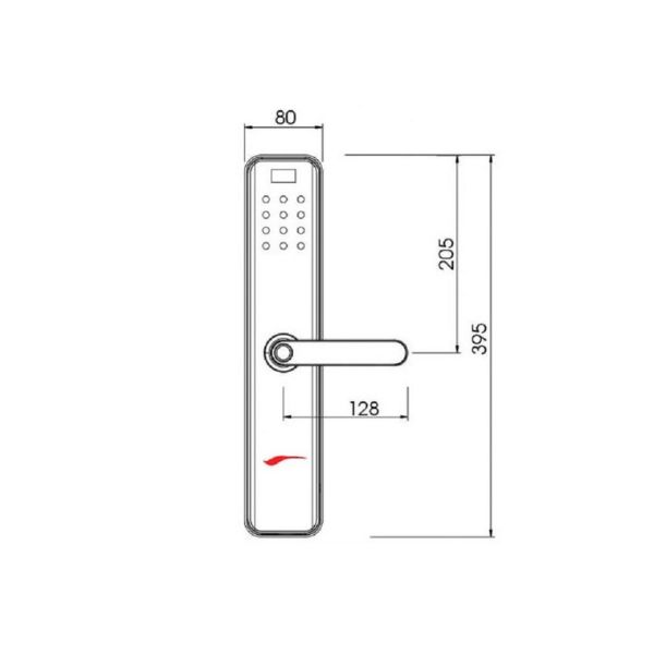 Khóa cửa điện tử Demax SL630 GB 4 Kích thước của Khóa cửa điện tử Demax SL630 GB