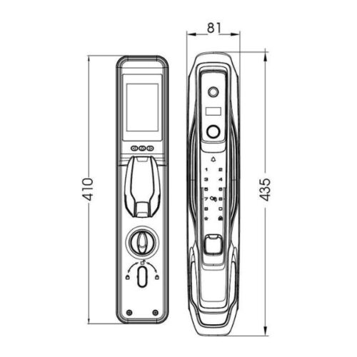 Khóa cửa thông minh nhận diện khuôn mặt FACE ID-3D Demax SL968 BN 5 Kích thước của Khóa cửa thông minh nhận diện khuôn mặt FACE ID-3D Demax SL968 BN