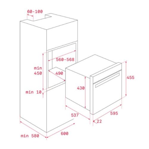 Lò nướng kết hợp vi sóng Teka HLC 844 C BK-SS 40587602 7 Kích thước của Lò nướng kết hợp vi sóng Teka HLC 844 C BK-SS