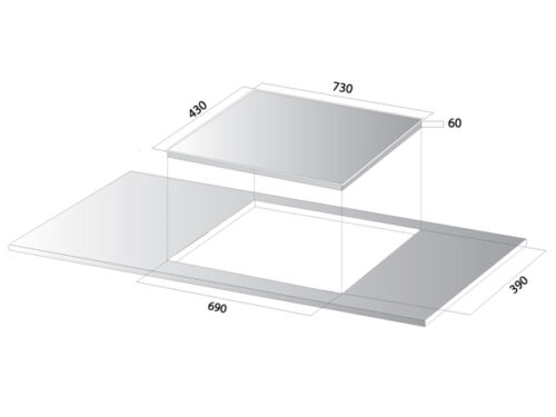 Bếp từ Kocher DI-338 17 Kích thước Bếp từ Kocher DI-338