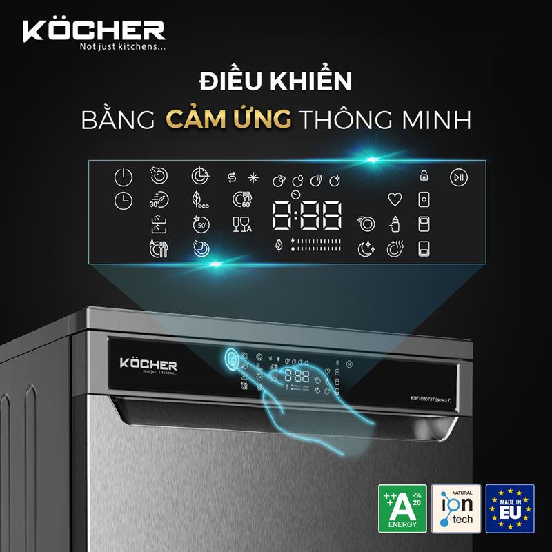 Máy rửa bát Kocher KDEU-8855S7 5 Điều khiển Máy rửa bát Kocher KDEU-8855S7