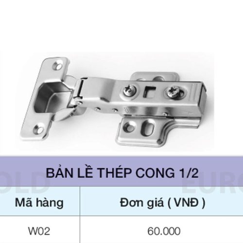 Bản lề thép cong 1/2 Eurogold W02 3 Bản lề thép cong 1/2 Eurogold W02