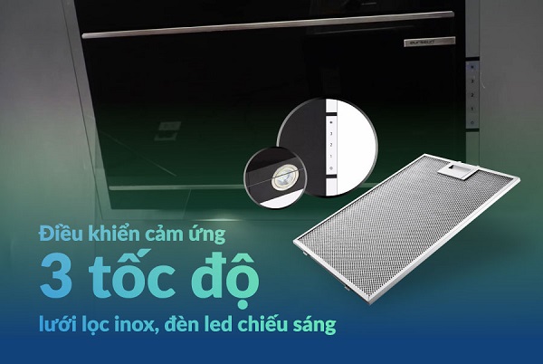 Máy hút mùi Eurosun EH-70CN78B 5 Điều khiển của máy hút mùi Eurosun EH-70CN78B