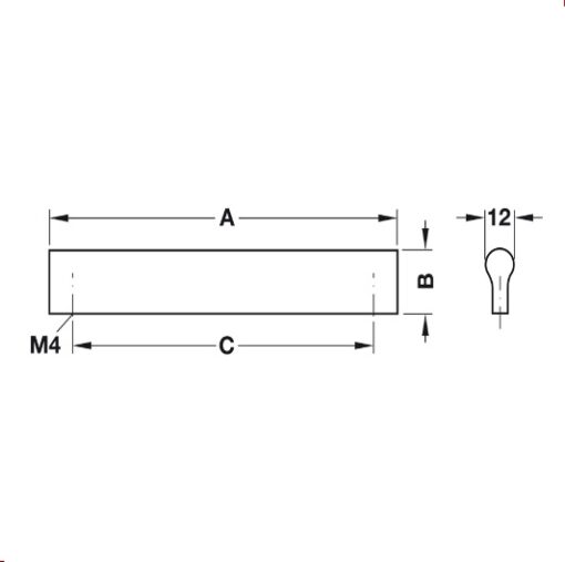 Tay nắm nhôm 212mm Hafele 155.01.104 4 Tay Nắm Nhôm 212mm Hafele 155.01.104