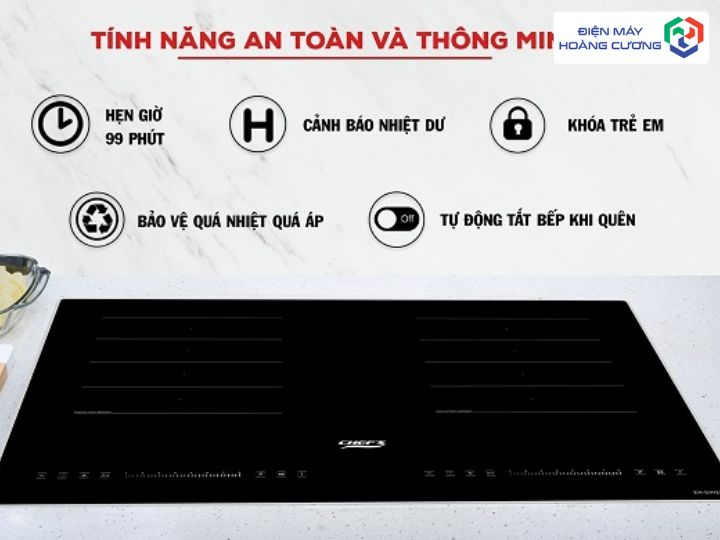Chức năng tự ngắt bếp từ Chefs EH-DIH203