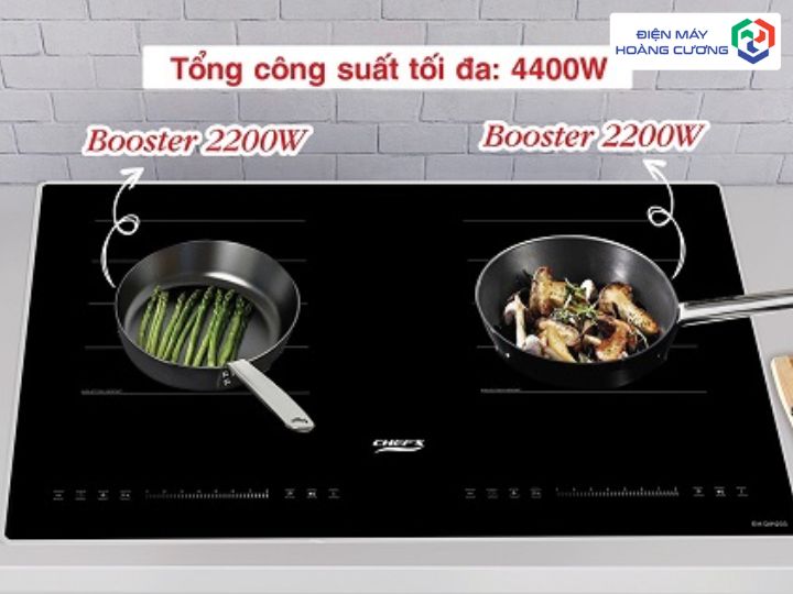 Công suất bếp từ đôi Chefs EH-DIH203 mạnh mẽ