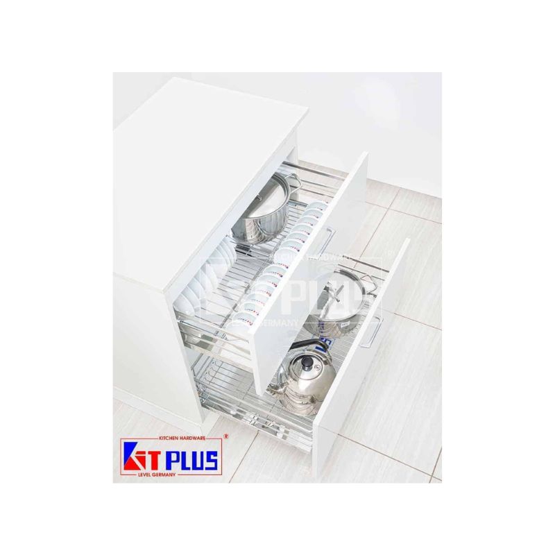 Giá xoong nồi, bát đĩa đa năng nan dẹt inox mờ Kit Plus BM VIP.60 4 Giá xoong nồi, bát đĩa đa năng nan dẹt inox mờ Kit Plus BM VIP.60