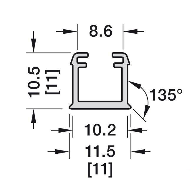 Thanh dẫn đèn lắp âm Hafele 833.72.898 4 Kích thước của Thanh dẫn đèn lắp âm Hafele 833.72.898