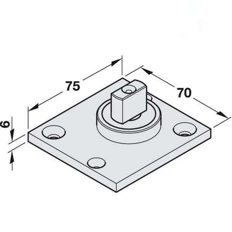 Trục xoay gắn sàn Hafele 932.10.601 4 Kích thước của Trục xoay gắn sàn Hafele 932.10.601