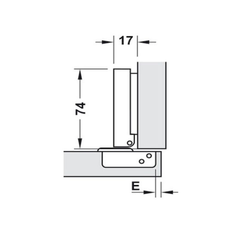 Bản lề trùm ngoài Metalla SM 110° giảm chấn Hafele 315.06.750 6 Bản lề trùm ngoài Metalla SM 110° giảm chấn Hafele 315.06.750