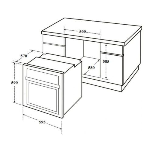 Lò nướng âm tủ Canzy CZ 06DL 5 Kích thước lò nướng âm tủ Canzy CZ 06DL