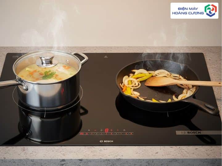 Bếp từ Bosch 2 vùng nấu 3500W PPI82566VN ứng dụng hàng ngày