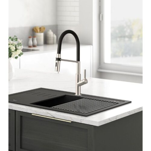 Vòi rửa bát nóng lạnh Konox Tema Nickel 7 Hình ảnh thực tế vòi rửa bát nóng lạnh Konox Tema Nickel