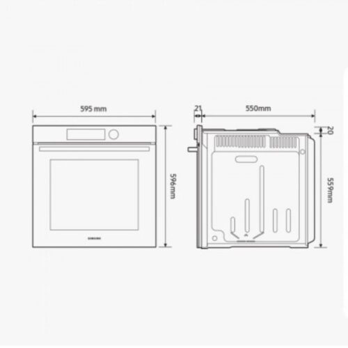 Lò nướng âm tủ 76 lít Samsung NV7B41201AS/SV 9 Kích thước lò nướng âm tủ 76 lít Samsung NV7B41201AS/SV