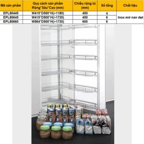 Tủ khô nan dẹt 6 tầng Eurogold EKD12660 5 Kích thước tủ khô nan dẹt 6 tầng Eurogold EPL80660