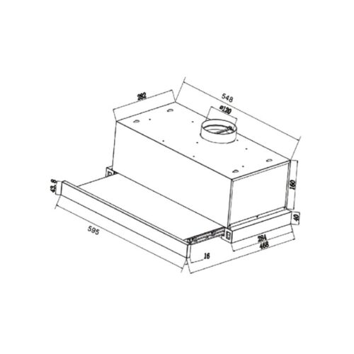 Máy hút mùi âm tủ Binova BI-26-GT-60 5 Kích thước máy hút mùi âm tủ Binova BI-26-GT-60