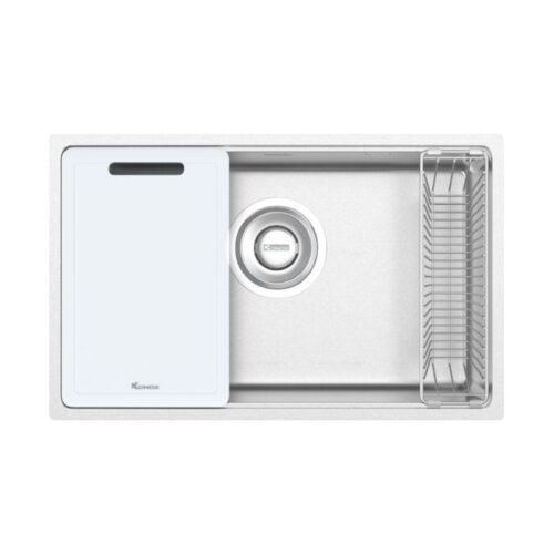 Chậu rửa bát inox 1 hố Konox TARI 7648SR 8 Chậu rửa bát inox 1 hố Konox TARI 7648SR