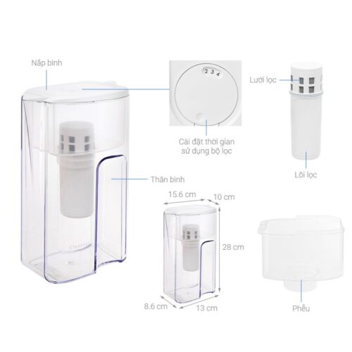 Bình lọc nước cầm tay Cleansui EJ103 5 Kích thước bình lọc nước cầm tay Cleansui EJ103
