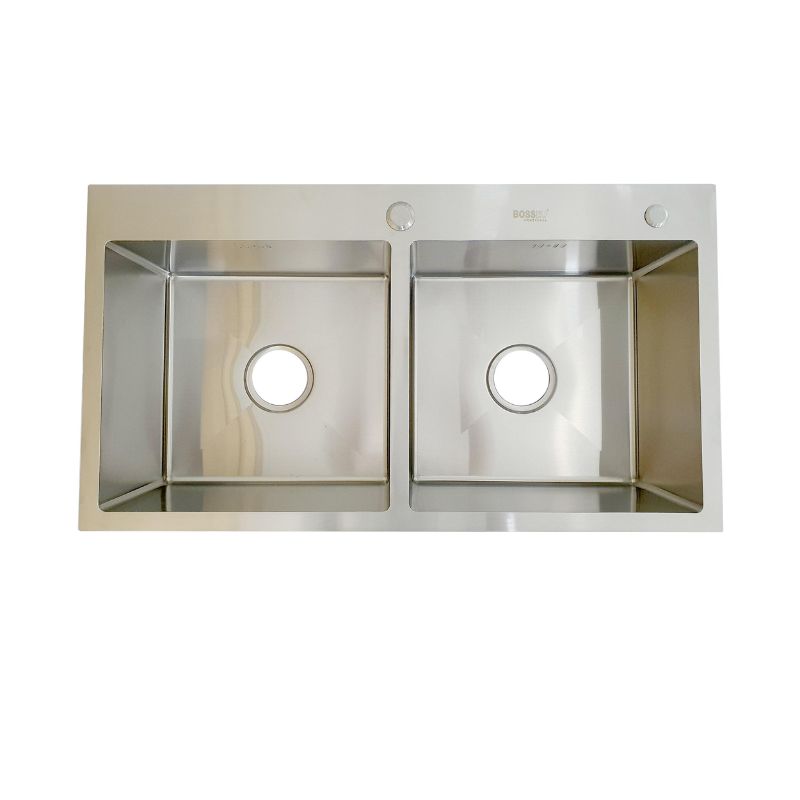 Chậu rửa bát inox 2 hố BossEU BS304.8245CS2 3 Chậu rửa bát inox 2 hố BossEU BS304.8245CS2
