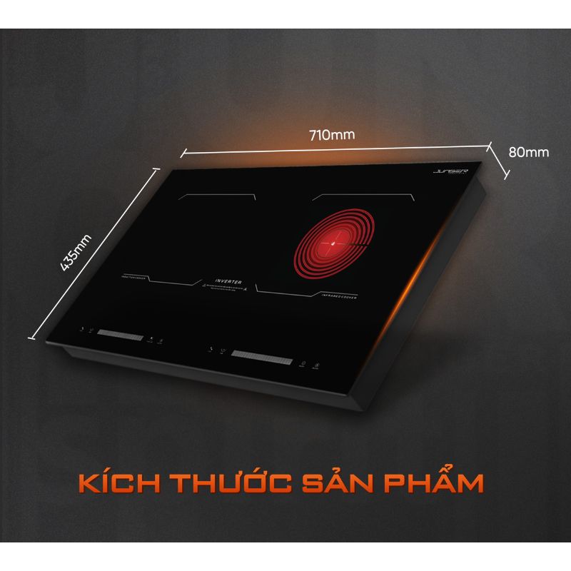 Bếp từ kết hợp hồng ngoại Junger MK-24 lắp âm 5 Kích thước bếp từ kết hợp hồng ngoại Junger MK-24 lắp âm