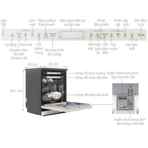 Máy rửa bát độc lập LG LDT14BGA3 ANBPEVN 9 Kích thước máy rửa bát độc lập LG LDT14BGA3 ANBPEVN