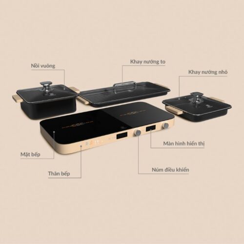 Bếp từ đôi Hawonkoo MCEH-200-II-CF di động 8 Thiết kế bếp từ đôi Hawonkoo MCEH-200-II-CF di động