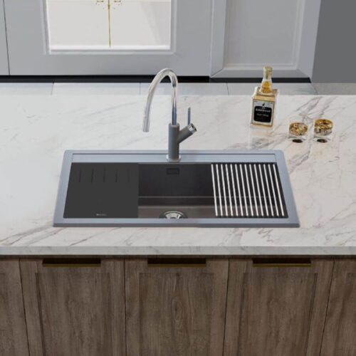 Chậu rửa bát đá 1 hố Konox Terra 790S Grey 8 Ảnh chậu rửa bát đá 1 hố Konox Terra 790S
