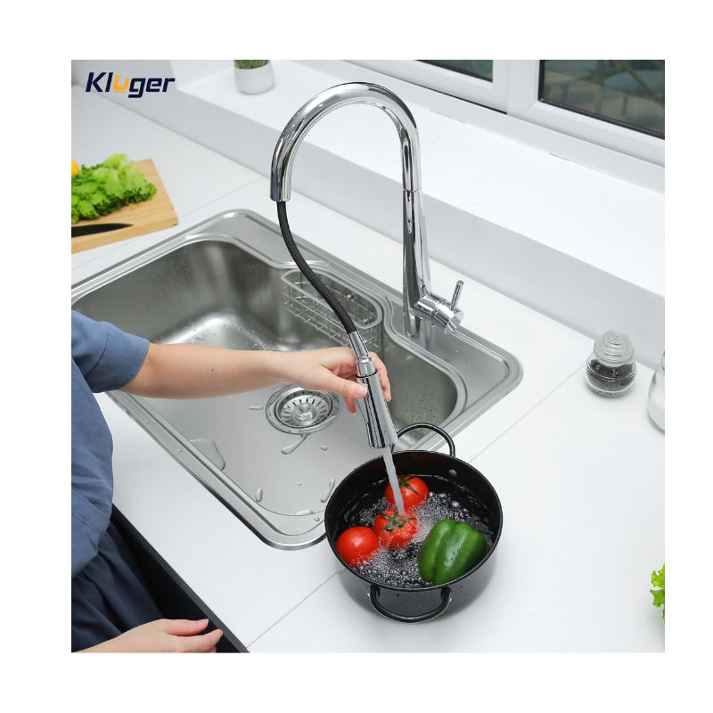 Vòi rửa bát nóng lạnh Kluger KLF0009C có dây rút 7 Ảnh Kluger KLF0009C có dây rút