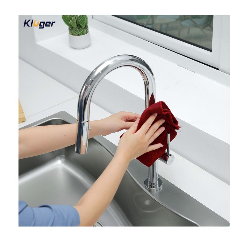 Vòi rửa bát nóng lạnh Kluger KLF0010C có dây rút 8 Ảnh Kluger KLF0010C có dây rút