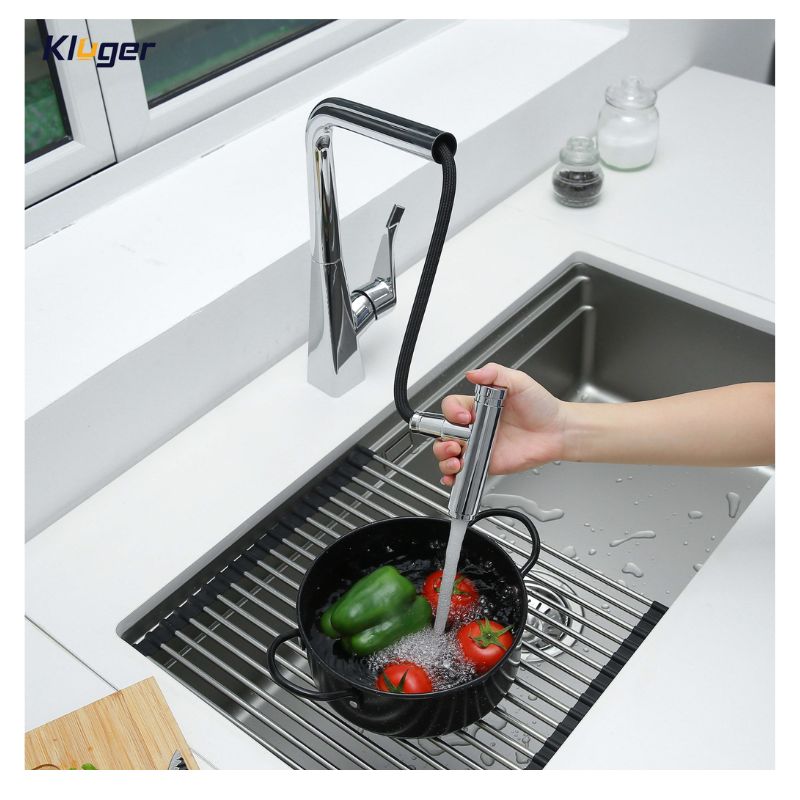 Vòi rửa bát nóng lạnh Kluger KLF0016C có dây rút 7 Ảnh Kluger KLF0016C có dây rút