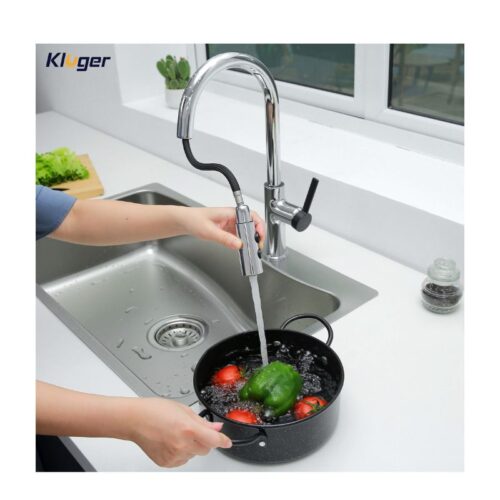 Vòi rửa bát nóng lạnh Kluger KLF0005C có dây rút 16 Ảnh rửa Kluger KLF0005C có dây rút