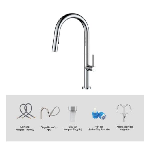 Vòi rửa bát nóng lạnh Kluger KLF0010C có dây rút 13 Ảnh thông số Kluger KLF0010C có dây rút