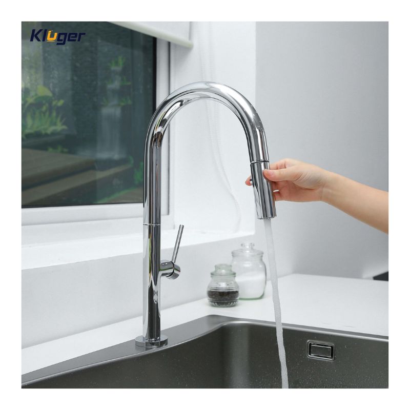 Vòi rửa bát nóng lạnh Kluger KLF0010C có dây rút 7 Ảnh vòi Kluger KLF0010C có dây rút