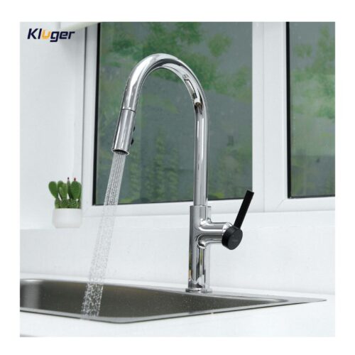Vòi rửa bát nóng lạnh Kluger KLF0005C có dây rút 15 Ảnh vòi nước Kluger KLF0005C có dây rút