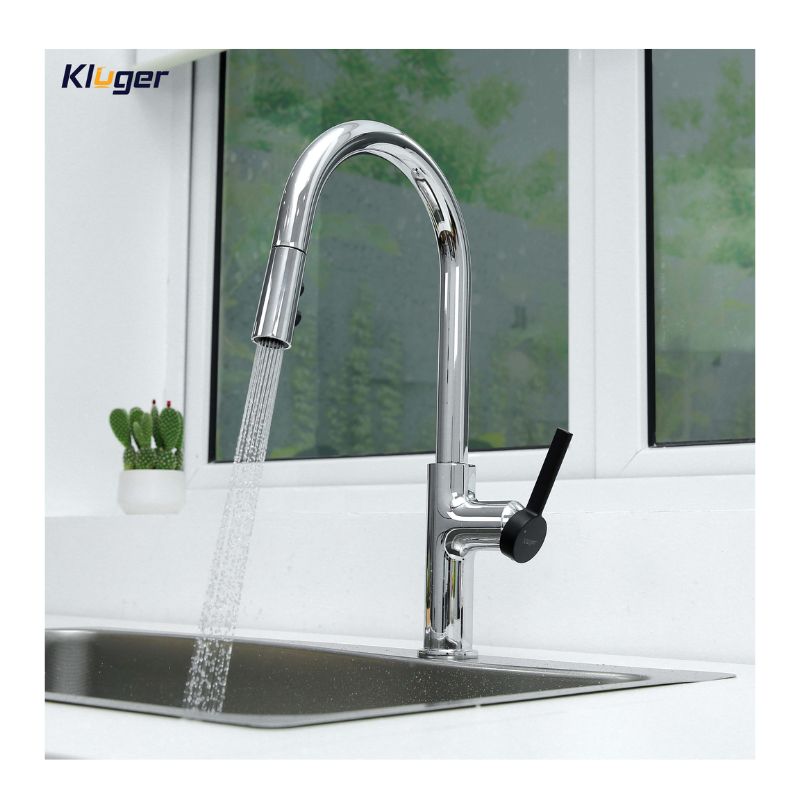 Vòi rửa bát nóng lạnh Kluger KLF0005C có dây rút 8 Ảnh vòi nước Kluger KLF0005C có dây rút