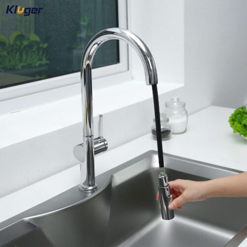 Vòi rửa bát nóng lạnh Kluger KLF0003C có dây rút 14 Ảnh vòi phun Kluger KLF0003C có dây rút
