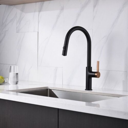 Vòi rửa bát nóng lạnh Kluger KLF0005B có dây rút 10 Ảnh vòi rửa bát nóng lạnh Kluger KLF0005B có dây rút