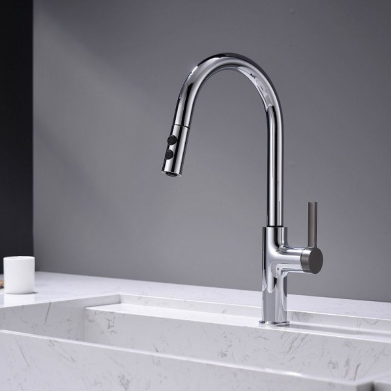 Vòi rửa bát nóng lạnh Kluger KLF0005C có dây rút 4 Ảnh vòi rửa bát nóng lạnh Kluger KLF0005C có dây rút