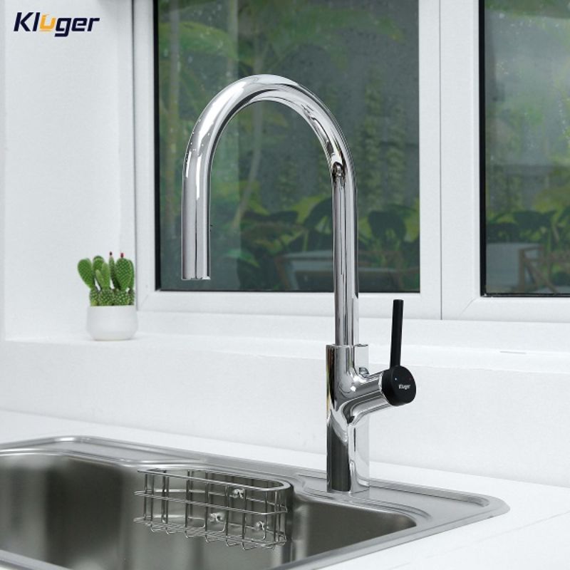 Vòi rửa bát nóng lạnh Kluger KLF0006C có dây rút 4 Ảnh vòi rửa bát nóng lạnh Kluger KLF0006C có dây rút