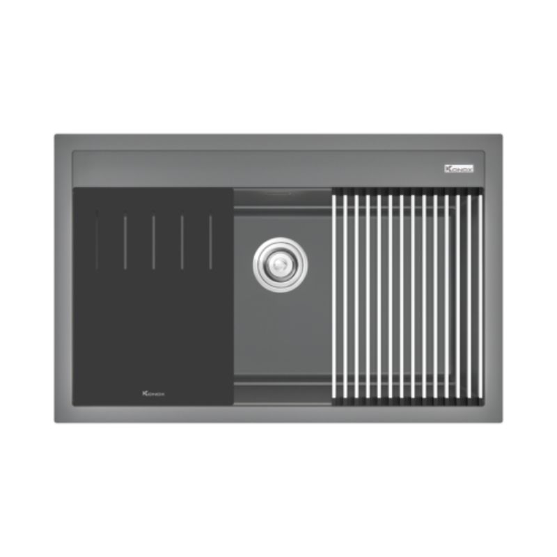 Chậu rửa bát đá 1 hố Konox Terra 790S Grey 4 Chậu rửa bát đá 1 hố Konox Terra 790S