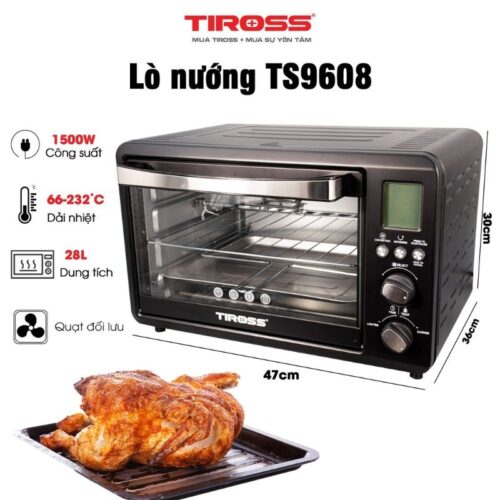 Lò nướng điện Tiross 28L TS9608 7 Hình ảnh lò nướng điện Tiross 28L TS9608
