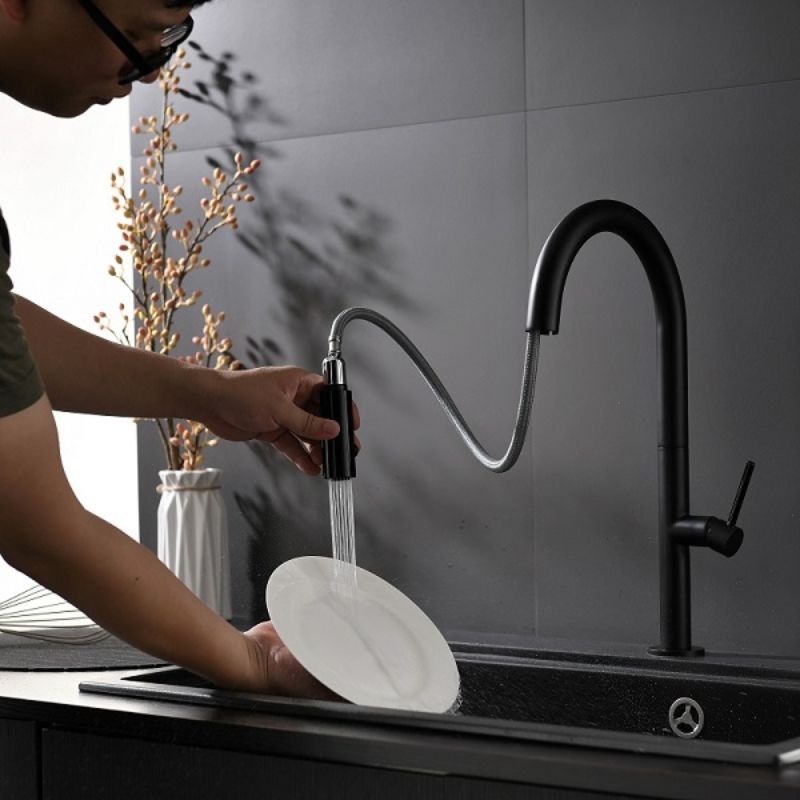 Vòi rửa bát nóng lạnh Kluger KLF0010B có dây rút 5 Hình ảnh vòi rửa bát nóng lạnh Kluger KLF0010B có dây rút
