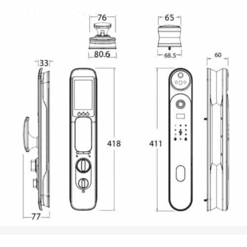 Khóa thông minh Avolock AL-79FRVT-B 5 Kích thước khóa thông minh Avolock AL-79FRVT-B