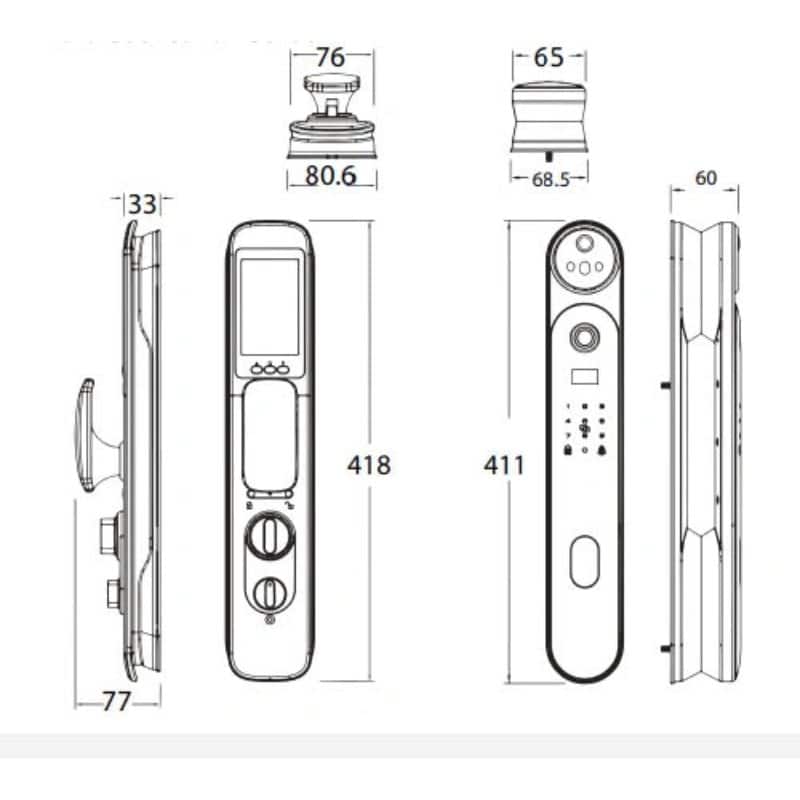 Khóa thông minh Avolock AL-79FRVT-B 4 Kích thước khóa thông minh Avolock AL-79FRVT-B