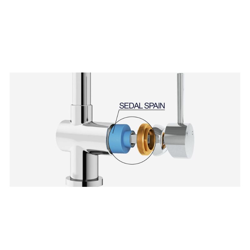 Vòi rửa bát nóng lạnh Kluger KLF0018B có dây rút 8 Van lõi Kluger KLF0018B