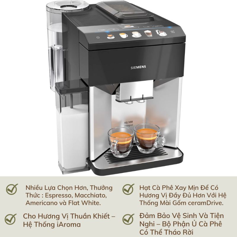 Máy pha cafe tự động Siemens EQ.500 TQ503D01 4 Máy pha cafe tự động Siemens EQ.500 TQ503D01