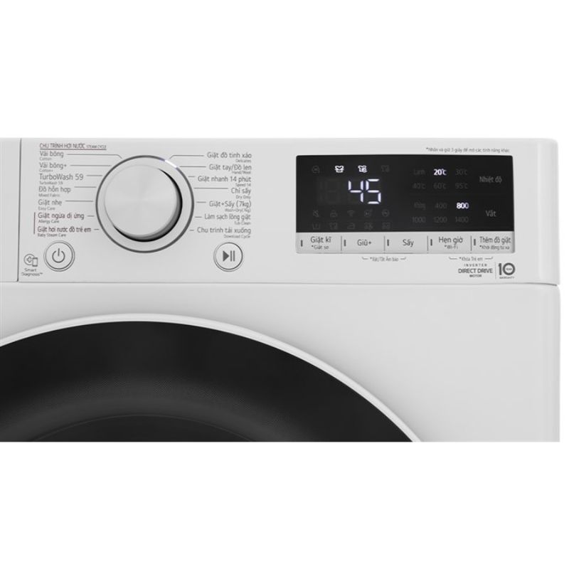 Máy giặt sấy LG giặt 11 kg – sấy 7 kg FV1411D4W 5 Bảng điều khiển máy giặt sấy LG giặt 11 kg – sấy 7 kg FV1411D4W