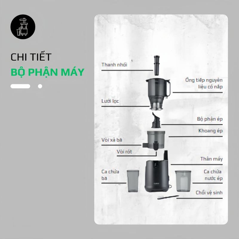 Máy Ép Chậm CASO SJW 600 XL 5 Chi Tiết Máy Ép Chậm CASO SJW 600 XL