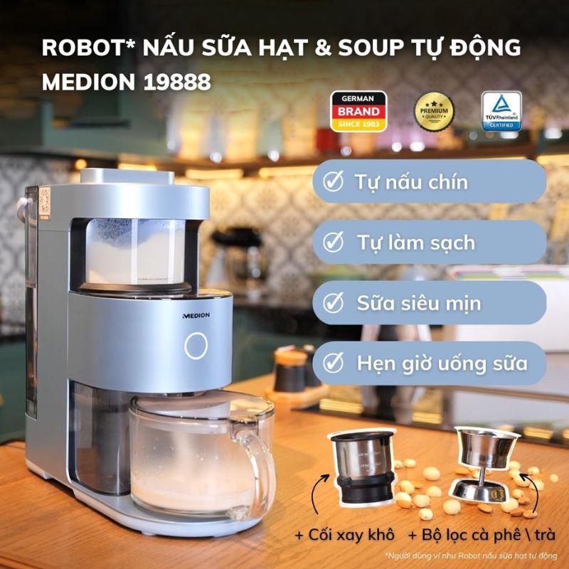 Máy Làm Sữa Hạt Tự Động Medion MD 19888 5 Hình ảnh máy Làm Sữa Hạt Tự Động Medion MD 19888
