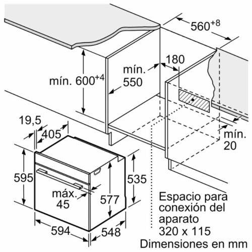 Lò nướng âm tủ 71L Bosch HBG7241B1 10 Lắp đặt lò nướng âm tủ 71L Bosch HBG7241B1